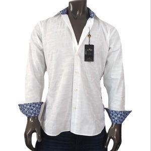 Bertigo White camouflage Button Down